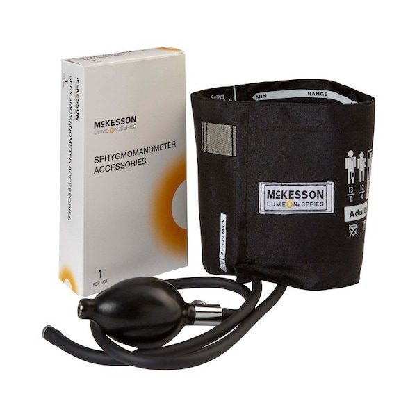 Mckesson Blood Pressure Bulb and Cuff, Nylon, Medium Cuff, Black, 23 - 40 cm, Arm, Adult 01-865-11ABKGM - main